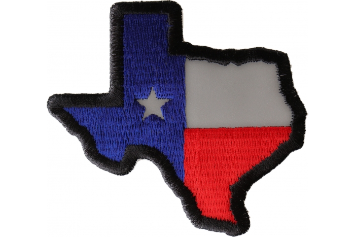 Reflective Texas Map Flag Patch