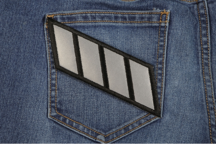 Reflective Stripes 6 inch Patch shown on jeans