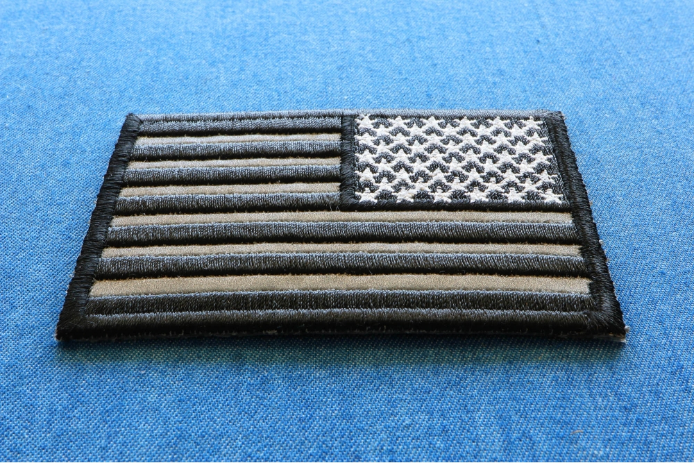 2-Piece Reverse American Flag Patch Sew or Iron On by Novel Merk