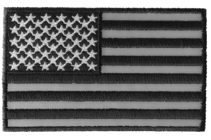 American Flag Black and Reflective 4 Inch Patch
