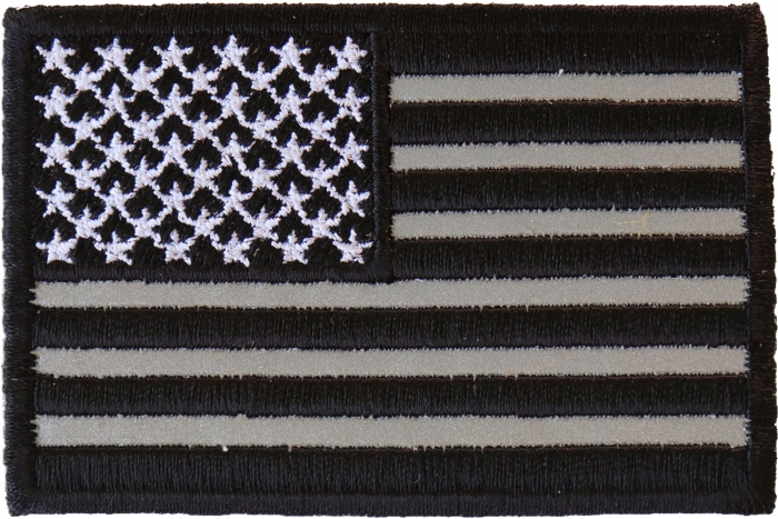 Black White and Reflective US Flag Patch