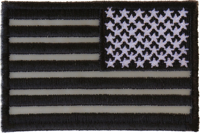 Reverse Black Reflective US Flag Patch