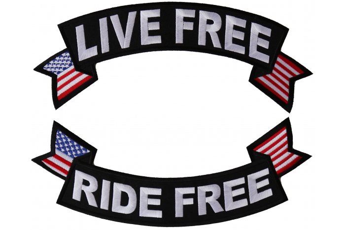 Live Free Ride Free Top and Bottom Rocker Patches by Ivamis Patches