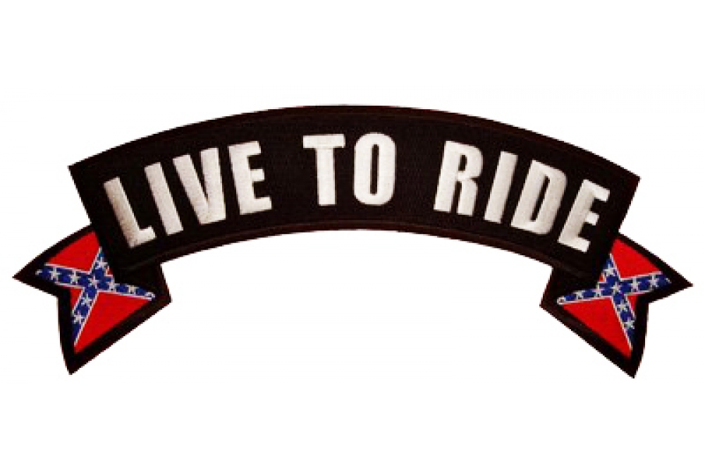 Live To Ride Rebel Flag Rocker Patch