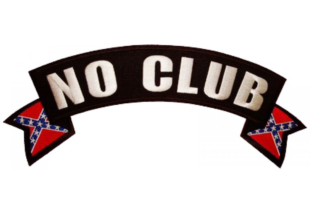 No Club Rebel Flag Rocker Patch
