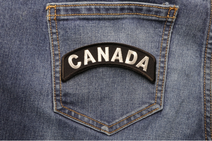Canada Rocker Patch shown on jeans