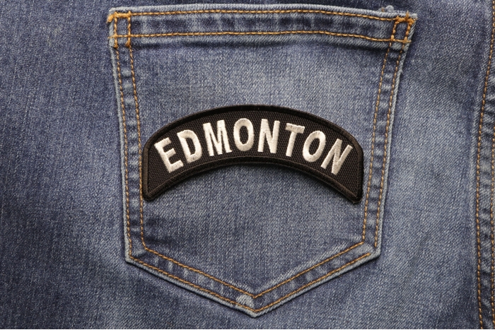 Edmonton City Patch shown on jeans
