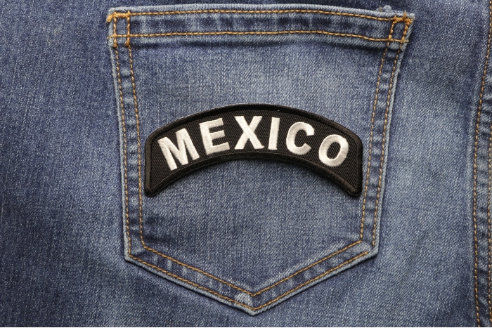 Mexico Rocker Patch shown on jeans