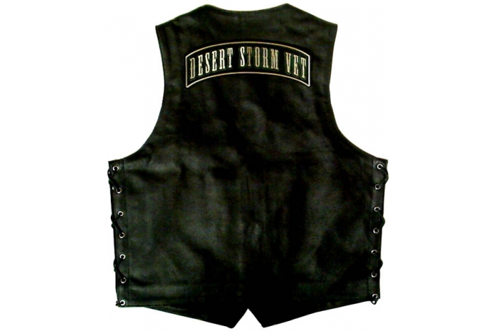  shown on leather vest