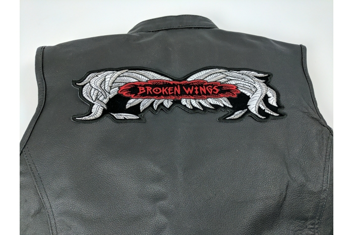  shown on leather vest