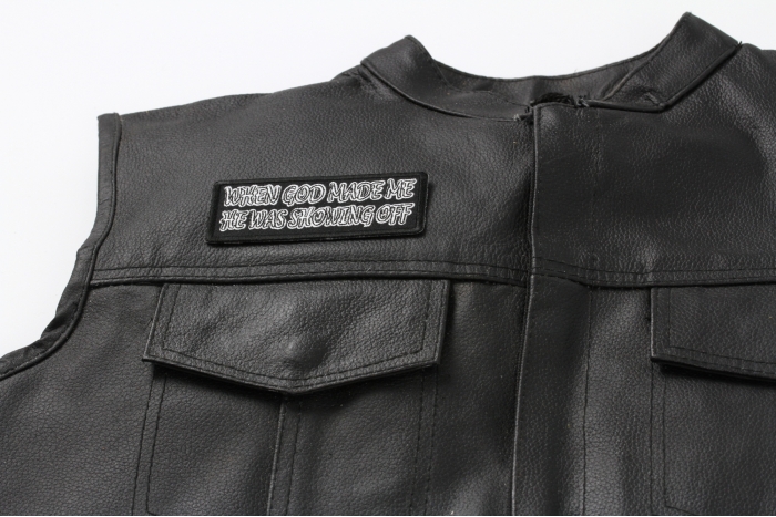  shown on leather vest