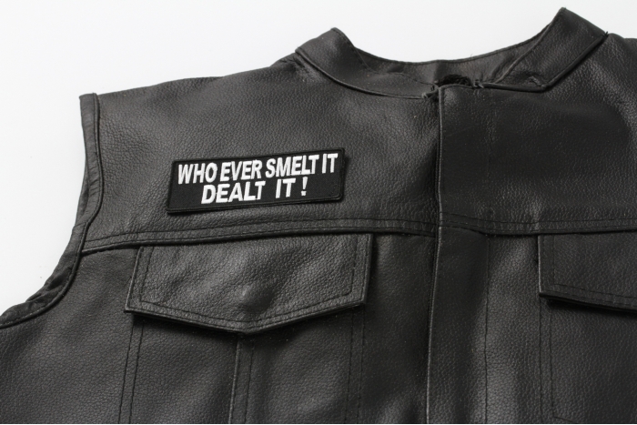  shown on leather vest
