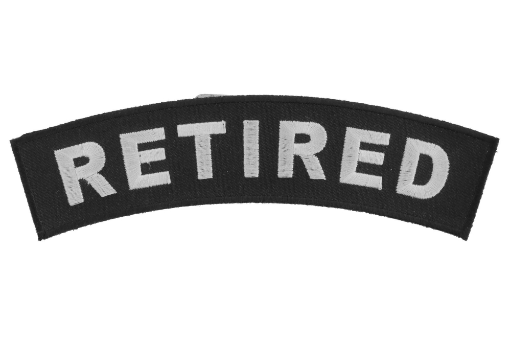 Retired Reflective Top Rocker Patch Motorcycle Rocker Patches