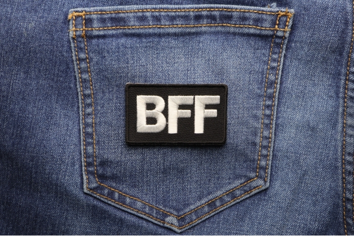 Bff Patch shown on jeans