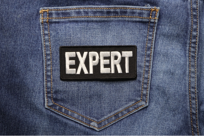 Expert Patch shown on jeans