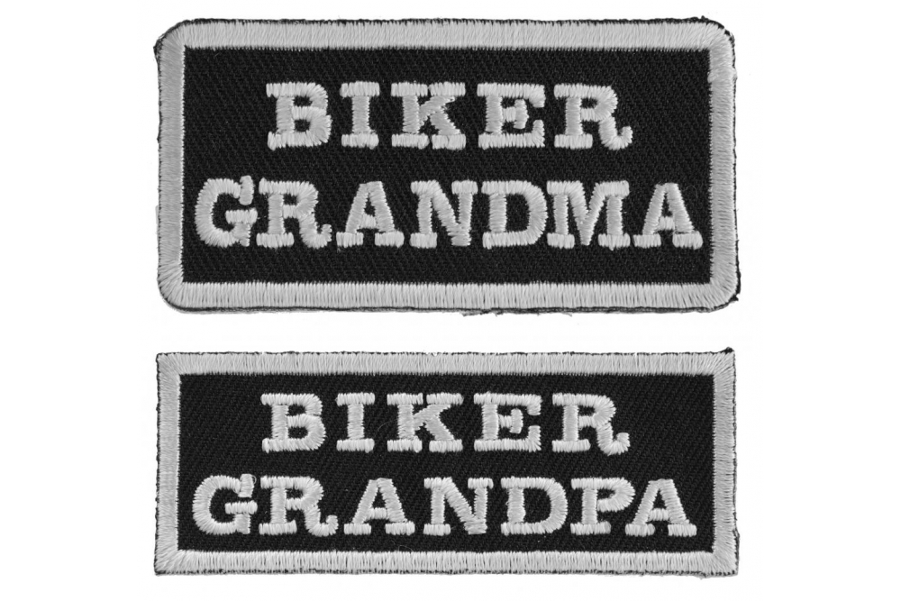 Biker Grandma and Biker Grandpa Patches