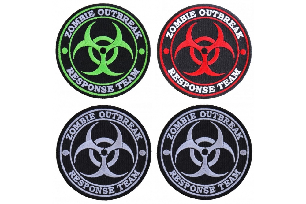 Zombie Outbreak Response Team Patches 4 Pack Halloween Favorite