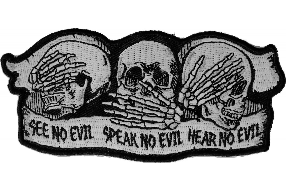 Small Size See No Evil Hear No Evil Speak No Evil Skulls Patch 