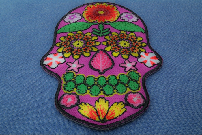Flowered Skull Patch diagonal view