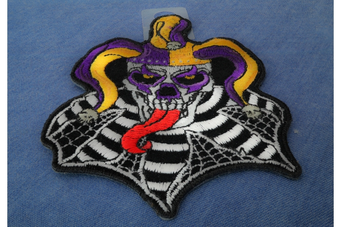 Jester Clown Skull Patch diagonal view