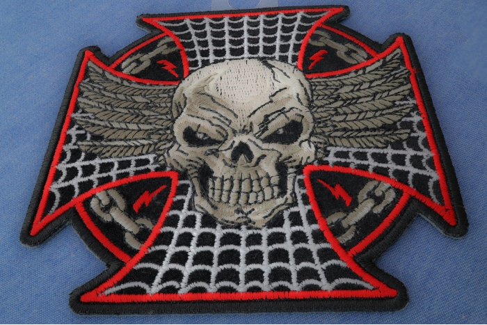 Maltese Skull Patch diagonal view