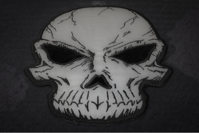 Reflective Skull Patch diagonal view