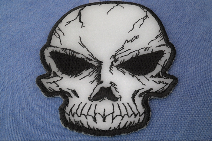 Reflective Skull Patch diagonal view