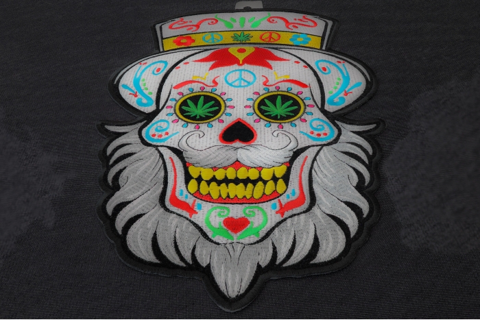Bearded Sugar Skull Patch diagonal view