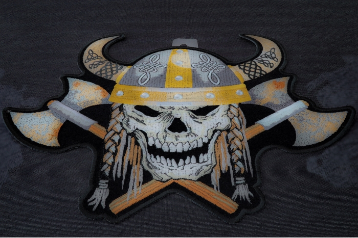 Viking Skull Patch diagonal view
