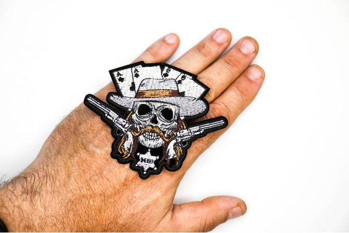 Wild Bill Hickok Patch shown on hand for size comparison