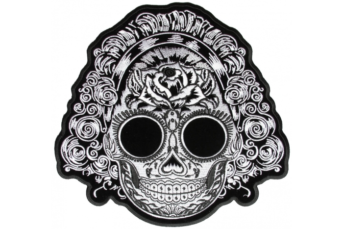 Black and White Sugar Girl Skull Vibes Back Patch Black and White Sugar Girl Skull Vibes Back Patch