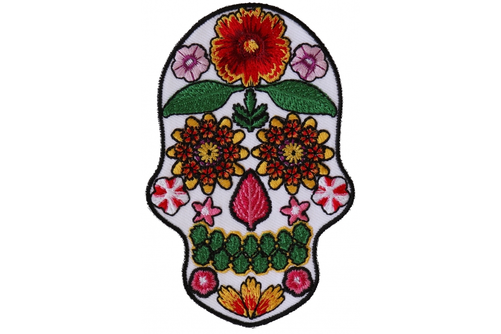Flower Skull White Patch
