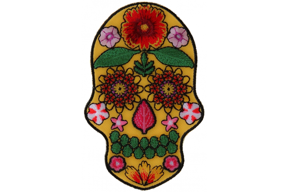 5 Colors Skull Flower Patches Embroidery Applique Iron On - Temu