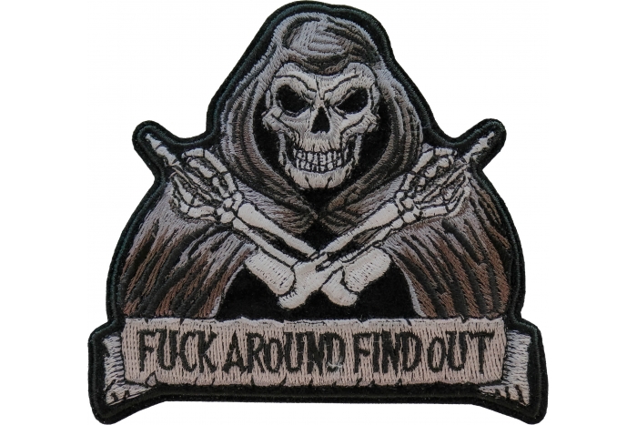 Fuck Around Find Out Skull Middle Finger Patch
