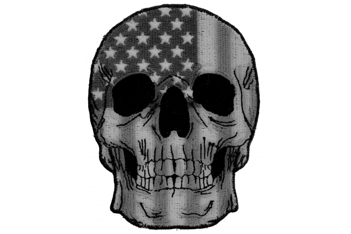 American Flag Skull Patch