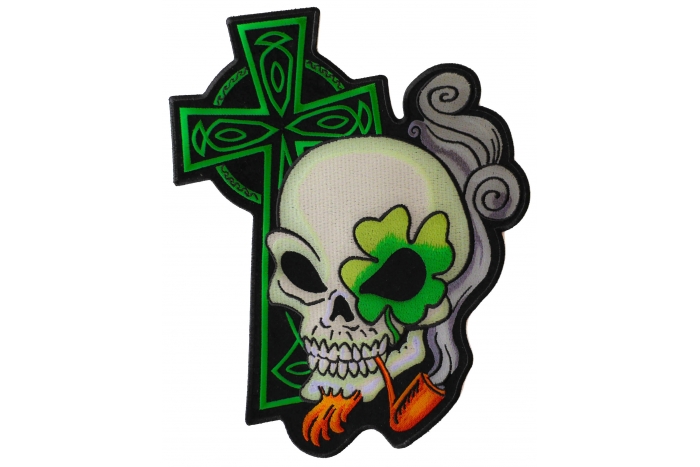 Irish Cross Skull Goaty and Pipe Patch