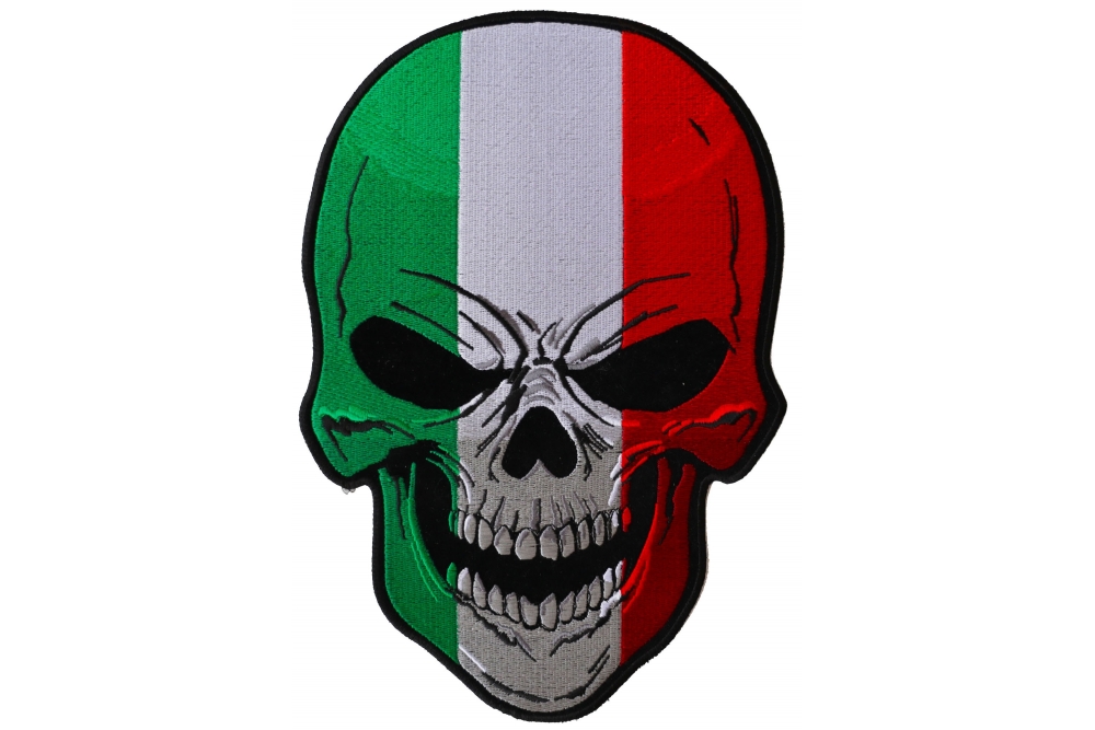 Italian Skull Embroidered Iron on Patch