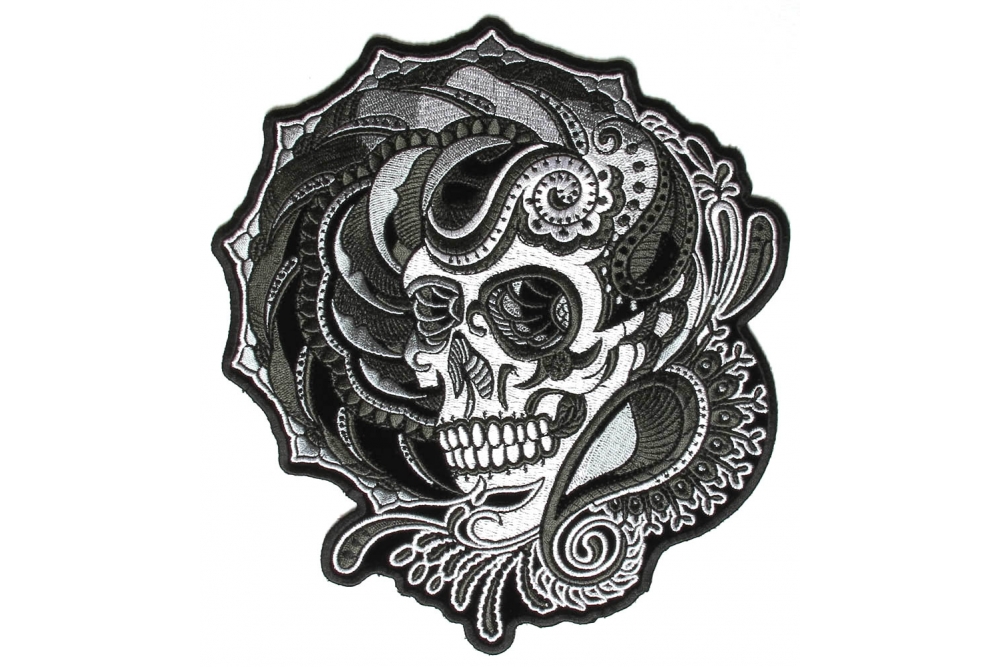 Lady Skull Patch With Henna Artwork