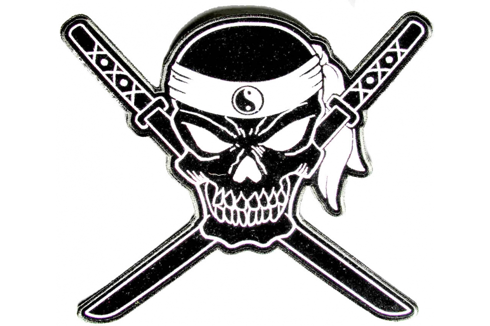 Large Skull Cross Swords Patch