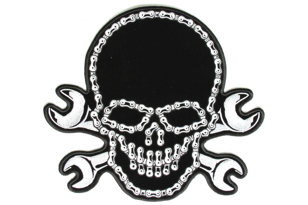 Large Wrench Chain Skull Patch