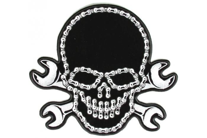 Large Wrench Chain Skull Patch Large Wrench Chain Skull Patch