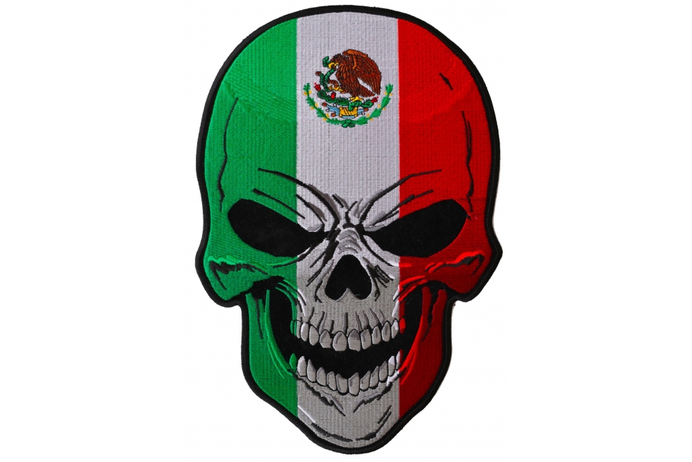 Mexican Skull Embroidered Iron on Patch
