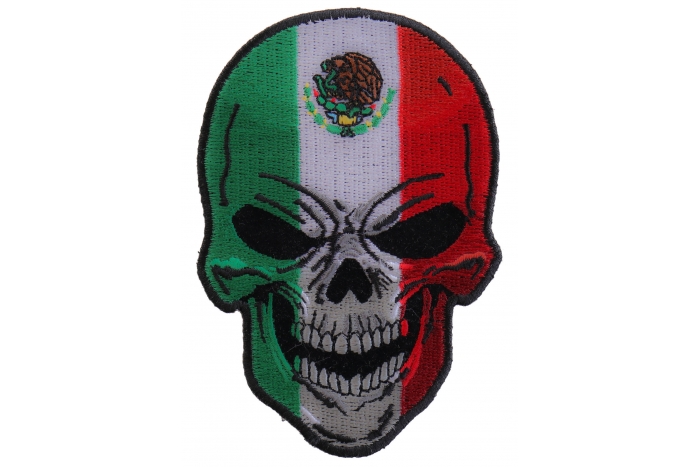 Mexican Flag Skull Patch