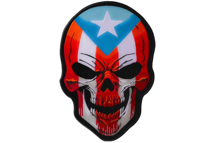 Puerto Rico Flag Skull Patch