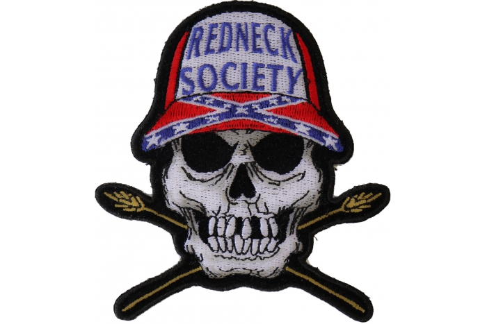 Redneck Society Rebel Flag Skull Patch