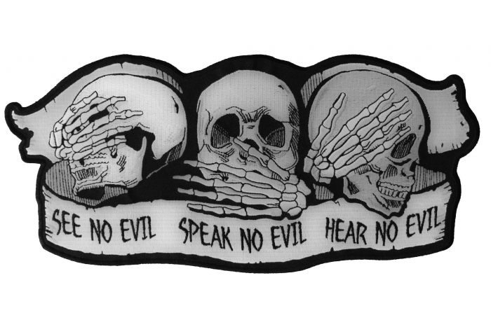 See No Evil Speak No Evil Hear No Evil Skull Patch