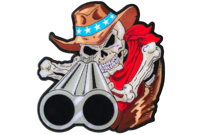 Cowboy Hat Skull and Shotgun Patch