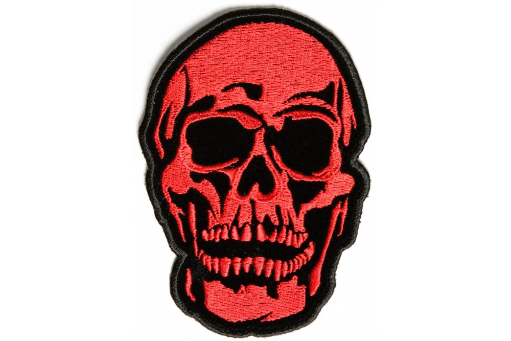 Small Red Baron Skull Patch