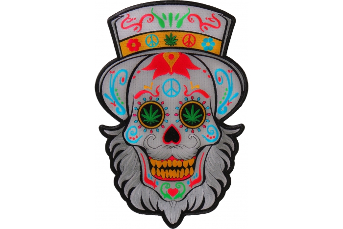Bearded Sugar Skull Patch
