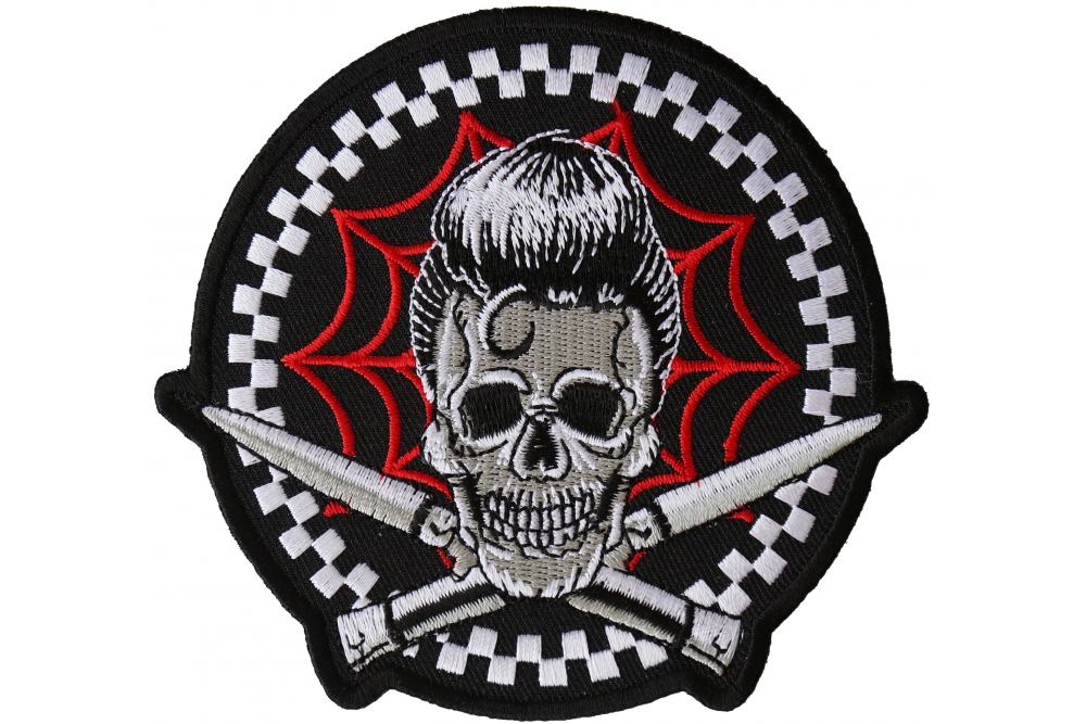 Large Skull Badges Embroidered Back Punk Patches , Biker Patches